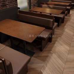 Retro solid wood restaurant card seat table and chair combination tea restaurant milk tea baking dessert shop cafe table commercial
