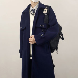 
Uncle Kimura dk Japanese wool coat for boys and teenagers spring and autumn couples mid-length double-sided wool coat