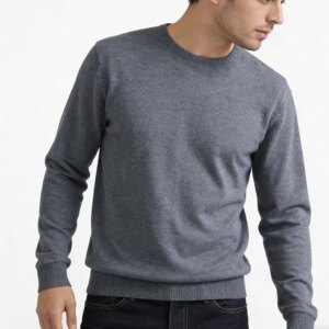 
F4529 foreign trade European and American solid color sweater new round neck pullover loose fashion men's base sweater