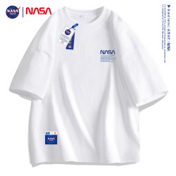 Nasa Co-Branded Trendy Brand 2025 Summer New Casual Pure Cotton Short-Sleeved T-Shirt for Men and Women, Same Style Half-Sleeved Shirt for Couples