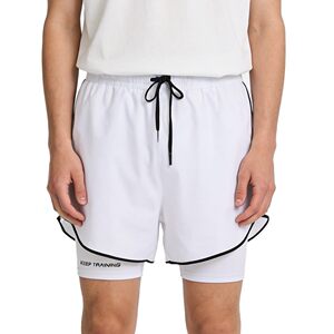 STNP Summer Fake Two-Piece Double-Level Sports Lined Three-Cross Pants Marathon Running Quick-Drying Anti-Exposed Shorts
