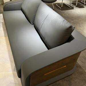 
New Chinese style solid wood sofa coffee table combination 2026 new walnut light luxury high-end office leisure sofa