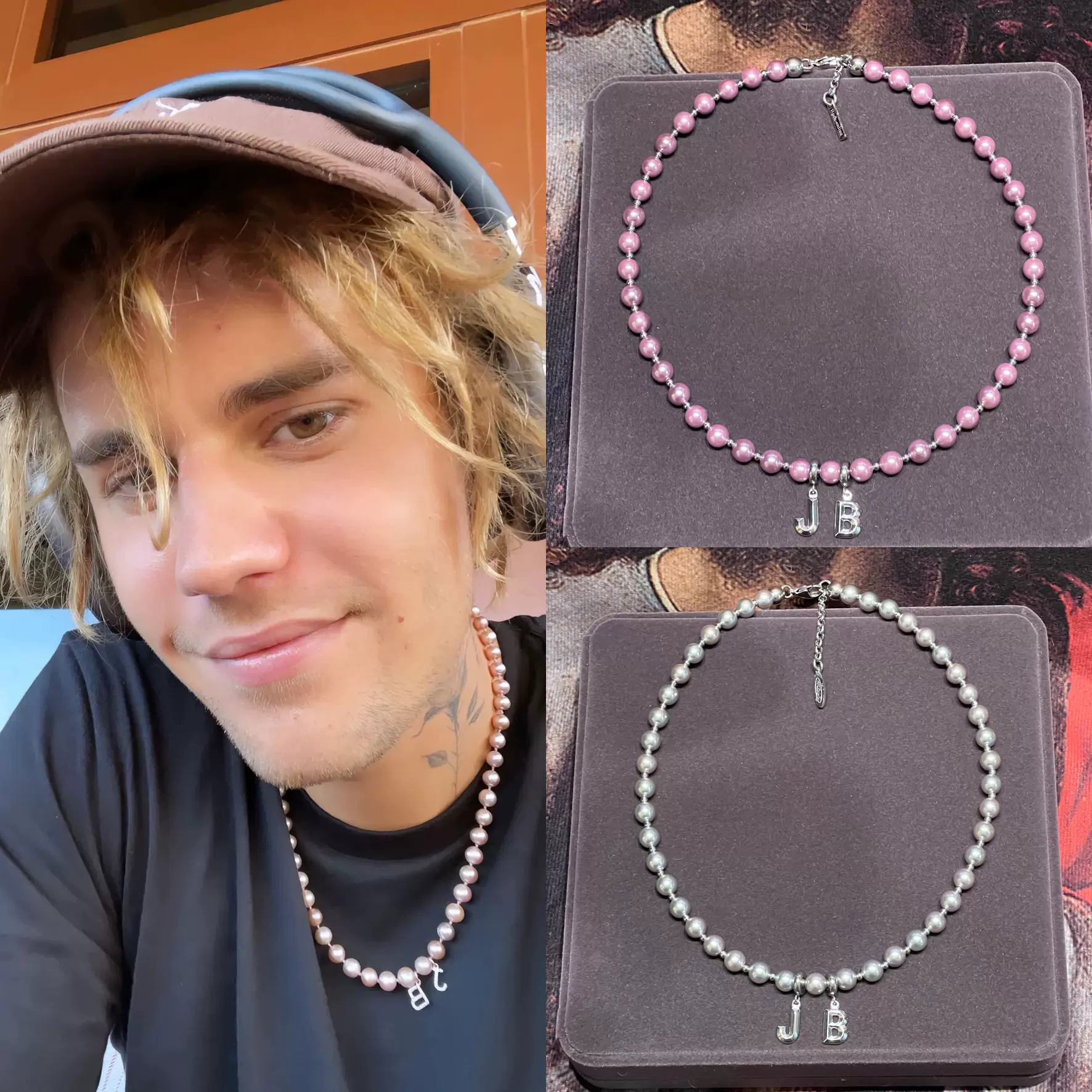 贾斯汀比伯JustinBieber同款高质量珍珠钛钢高级感嘻项链