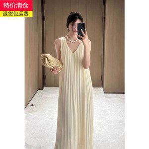 
Large size women's slim pleated suspender dress for women 2025 fat mm loose meat covering and fat plus larger base skirt