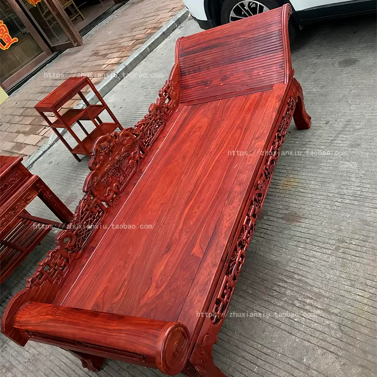 实木中式花梨木午休椅古典家具红木家具小叶红檀大贵妃床