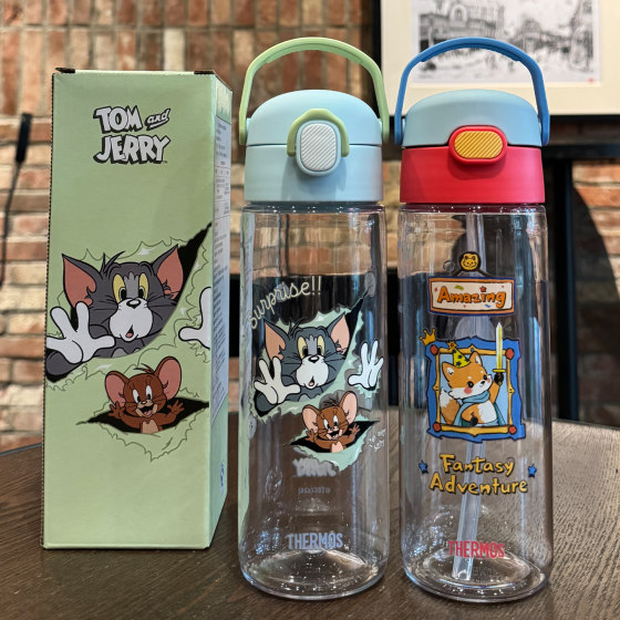 
Thermos children's water cup Tritan summer sports and school drinking cup for men and women large capacity cat and mouse co-branded