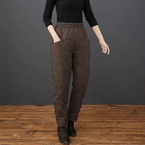 
Designed rhombus casual light down straight pants for women in autumn and winter, loose and slim, versatile solid color fashionable harem pants
