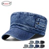 Hat male retro old washed denim single layer breathable flat cap outdoor sun visor female casual cap