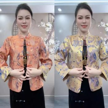 New Chinese style Chinese style buttoned top coat high-end temperament
