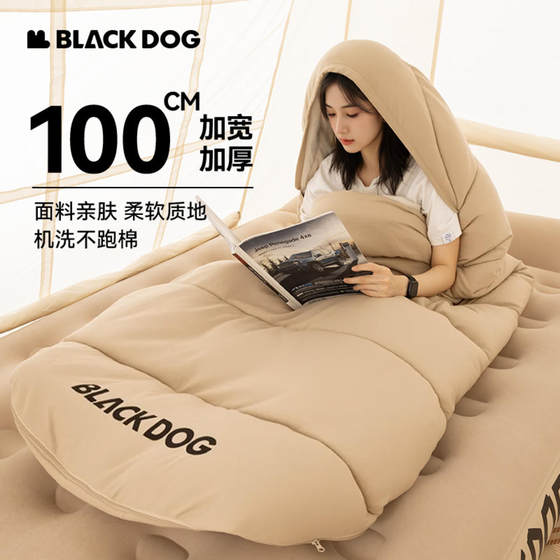 
blackdog black dog down sleeping bag adult outdoor camping hooded winter thickened all-season quilt dual-use