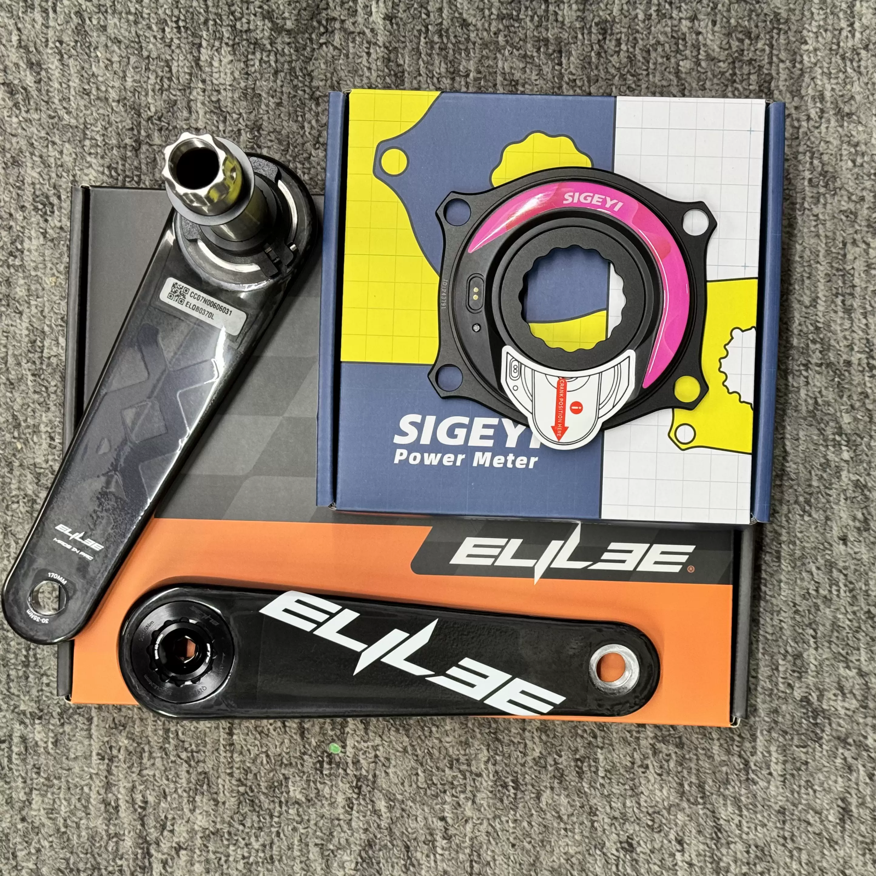 ELILEE xxe x310车队版涂装24钛轴碳纤维曲柄sigeyi功率计牙盘