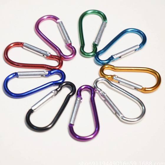 
Mountain climbing outdoor backpack fast keychain gourd, aluminum alloy carabiner hanging 5 buckle spring