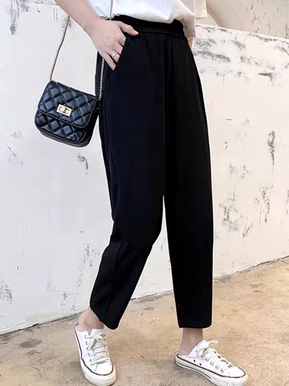 Pantaloni corti in velluto da donna taglie forti Black Radish