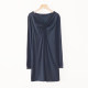 Spring and Autumn new women's long-sleeved V-neck dress Korean midi skirt solid color loose fashionable casual temperament
