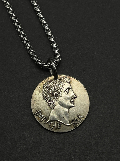 Ancient Roman Coin Replica Augustus, Octavia, Capricorn Silver