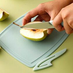 Three-Piece Set of Fruit Knives, Cutting Board, Peeling Knife, Stainless Steel Peeling Knife, Fruit Peeler, Dormitory Household Peeler
