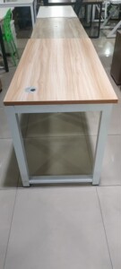 Simple computer table steel and wood desk simple modern dual economy office desk desktop table household writing desk
