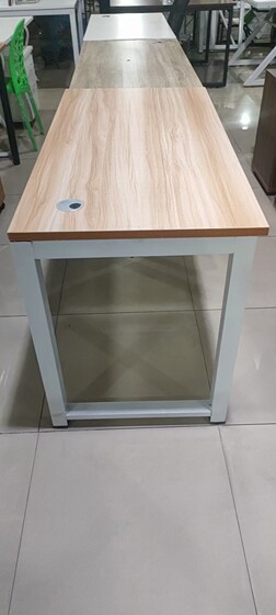 Simple computer table steel and wood desk simple modern dual economy office desk desktop table household writing desk
