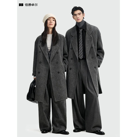 
[Black Label IV - Mid-length] Camel velvet graphene goose down lining Earl Zall woolen coat for men