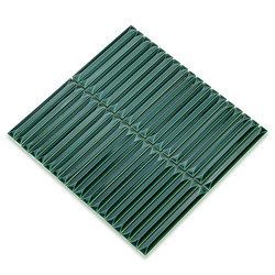 Nordic Three-Dimensional Kiln-Transformed Long Strip Mosaic White and Dark Green Background Wall 15X145 Tiles for Bathroom and Kitchen New Product
