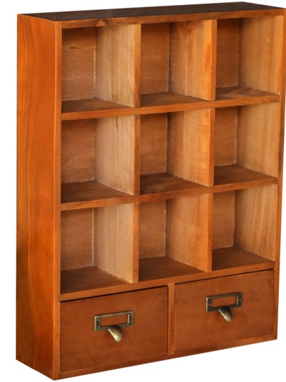 英国アンティーク木製ウォールシェルフ/飾り棚/キャビネット/ラック(89