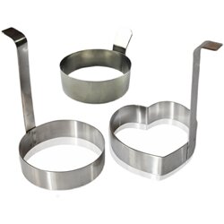Thickened Stainless Steel Round Egg Fryer Egg Ring Long Handle Egg Shaper Pancake Ring Mold Heart-Shaped Pancake Mold
