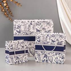 Gift Bags, High-End Retro Pattern Handbags, Fashionable Cross-Border Paper Bags, Gift Bags, Packaging Bags, Can Be Printed with Logos