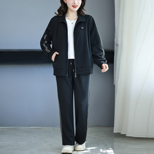 Western-style mother suit, new two-piece suit for fat people, a complete set of outfits for fat people, extra-large size coats and cardigans