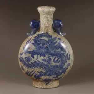 特売格安希少品！清時代末珊瑚釉金塗象耳花瓶 高さ約31cm 幅約14cm 中国古董 骨董 清