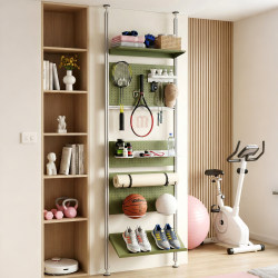 Floor-To-Ceiling Tennis, Badminton, Yoga Mat Storage, Sports Equipment, Basketball Fitness Equipment Storage Rack
