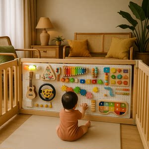 
Busy board accessories baby children's hole board wall Montessori early education educational DIY toy baby busy house fence