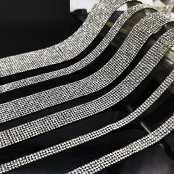 Rhinestone Decorative Strips DIY Pants Side Rhinestone Embellishments Handmade Jewelry Sandals Fabric Car Interior Crystal Sparkling Rhinestones