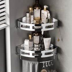Bathroom Storage Rack for Shower Room, Wall-Mounted Triangle Shelf, No-Drill Stainless Steel Bathroom Organizer