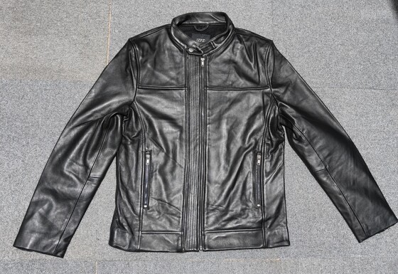 
JZPZ winter thickened velvet men's slim first-layer sheepskin leather jacket motorcycle fashion jacket