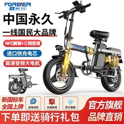 Permanent Folding Electric Bicycle for Commuting and Driving, Small Portable Power-Assisted Adult Bike with Ultra-Long Range, New National Standard