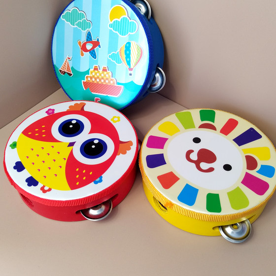 
Free shipping for kindergarten Orff instruments children's drums wooden baby hand-patterned drums teacher performs Ling drums