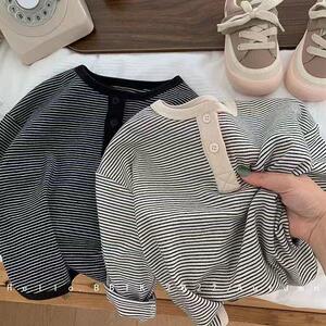 
Children's base shirt autumn new style boys long-sleeved T-shirt girls base shirt striped clothes children's clothing tops