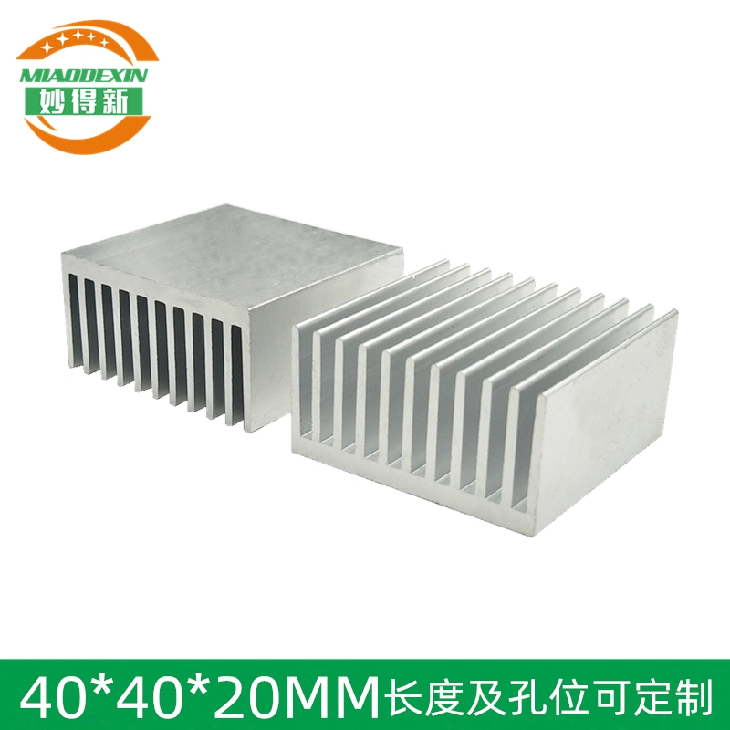 Nhôm nguyên chất chip tản nhiệt khuếch đại công suất tản nhiệt 40*40*20MM nhôm tản nhiệt làm mát tấm nhôm