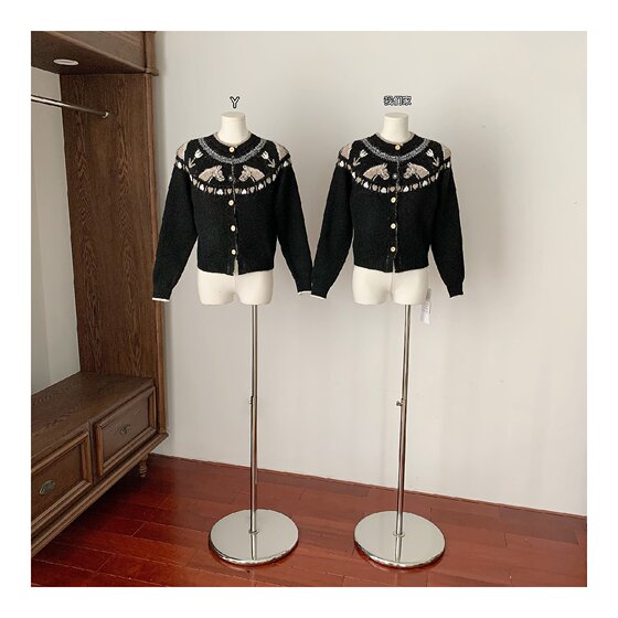 
Lin Shiba Mermaid Alpaca Pony Love Sweet Cool Slim Knit Sweater Sweater Top Jacket