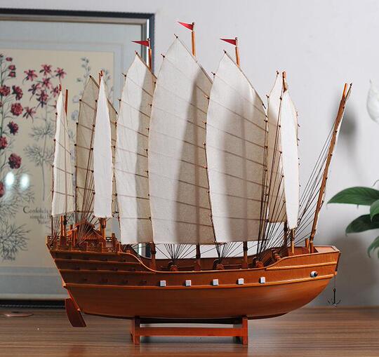 帆船　模型 完成品 帆船模型 木製 ヨット エンタープライズ号 全長60cm Y025