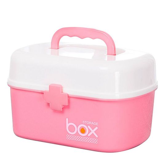Relaxdays Cassetta Kit Pronto Soccorso, 5 Scomparti, Box Per Medicinali Plastica Hlp 14 5 X 30 X 20 Cm Bianco Verde 90767428