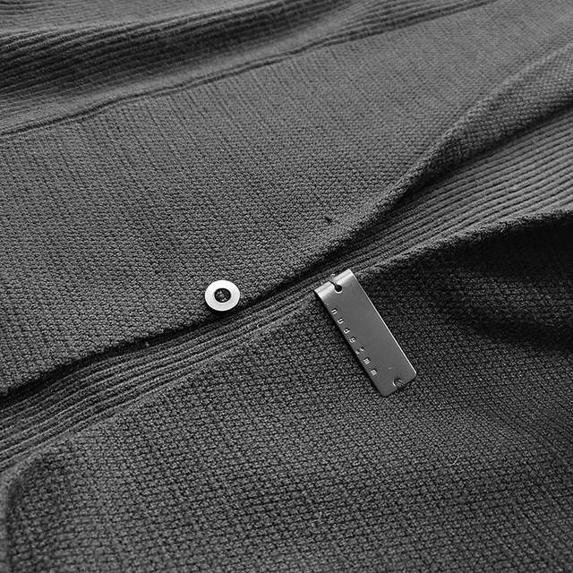 Men's Charcoal 2 Button patterned Mini Weave Patterned