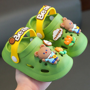 Girls sandals children summer baby indoor soft sole infant anti-slip slippers cartoon boys bag head hole shoes