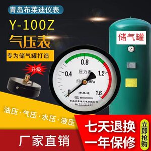 
Qingdao Brady Instrument Y-100Z Axial Pressure Gauge Gas Storage Tank Air Pressure Gauge M20/M14 Factory Direct Sales