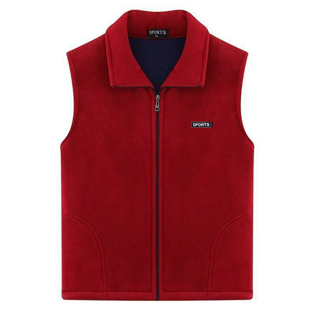Middle-aged and elderly mothers wear fleece vest cardigan loose plus fat plus large fleece horse clip jacket vest autumn suit
