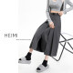 Gray suit skirt for women in spring, summer and autumn pocket design A-line skirt with high waist mid-length slit pleated skirt