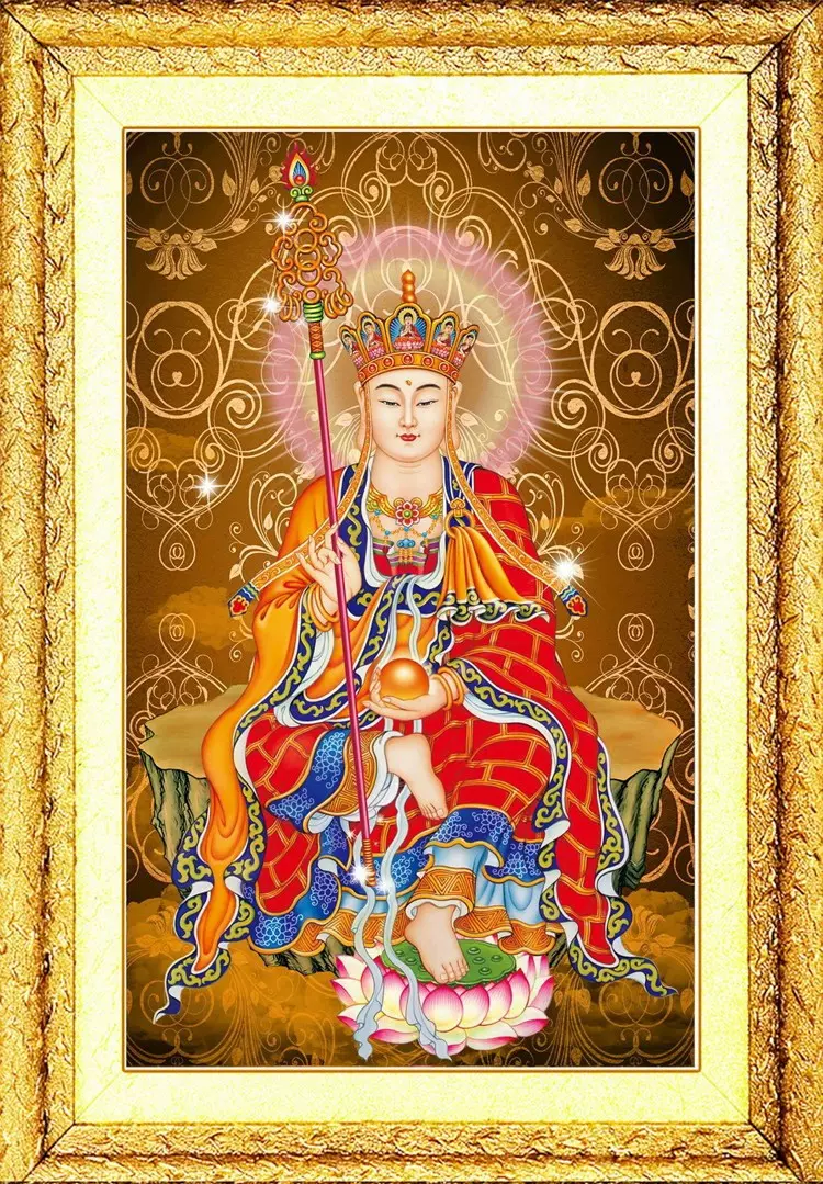 精品新款南无大愿地藏王菩萨十字绣钻石画贴钻