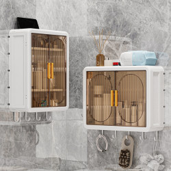 Wall-Mounted Storage Rack, No-Drill Kitchen Organizer, Compartmentalized Household Multifunctional Seasoning Storage Box, Storage Rack