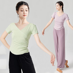 Modern Dance Practice Clothes for Women, Summer Short-Sleeved Classical Dance Clothes, Professional Ethnic Chinese Dance Tops