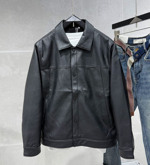 Men's slim version autumn new leather jacket Korean style youth fashion trend short plus fleece leather jacket